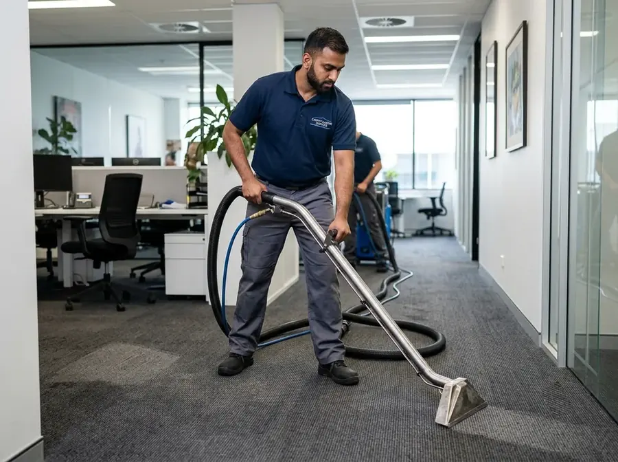 Extraction on a soaked commercial floor in a San Marino, CA home